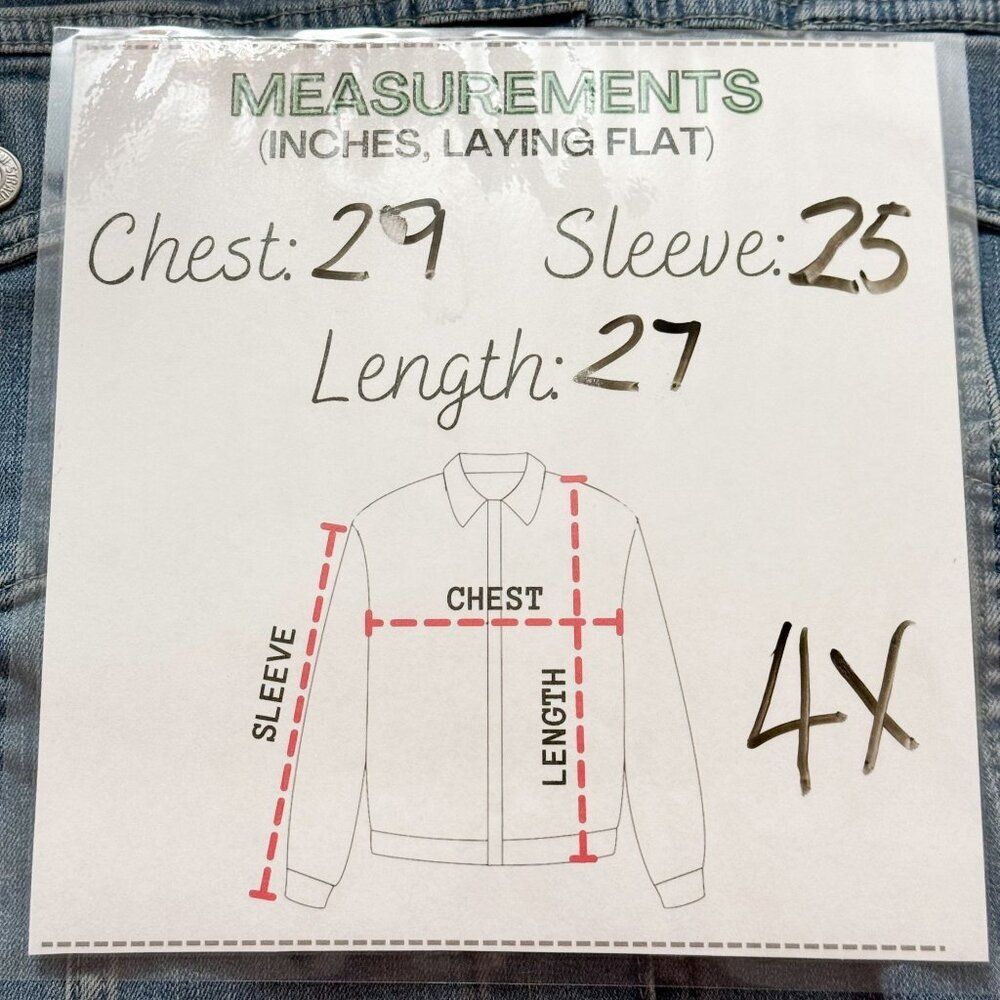 Levi's NWT Sz 4X Jeanie Medium Wash Plus Slim Fit Original Trucker Jean Jacket - Picture 3 of 11